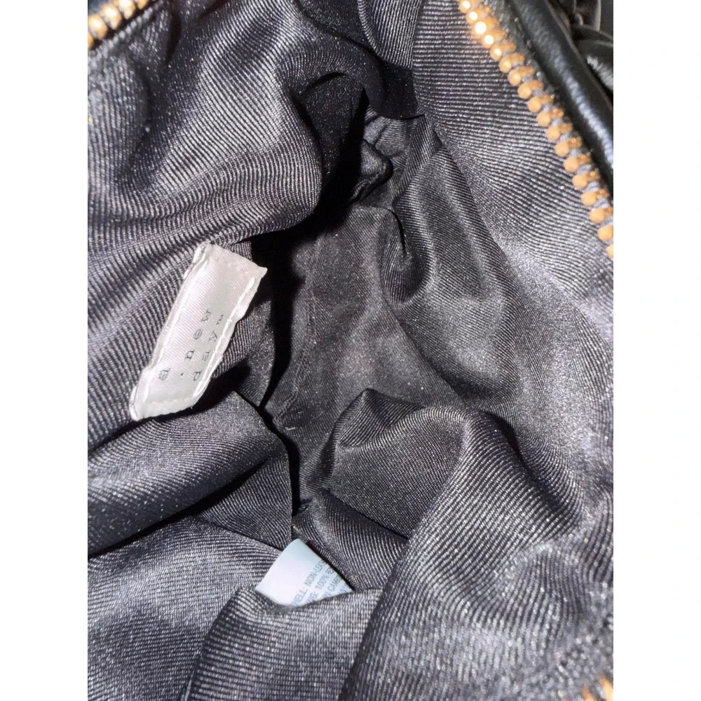 A New Day Black Ruched Puffy Hobo Bag Quilted Faux Leather Handbag